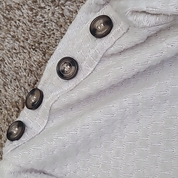 New York Laundry Cream Cowl Neck Sweater with Button Accents - Picture 3 of 8